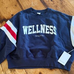 Sporty & Rich Navy Wellness Ivy Rugby Sweater SOLD OUT